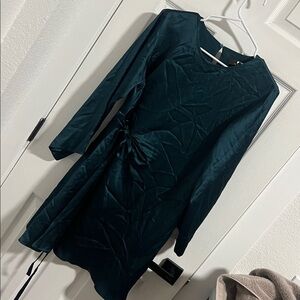 NWT banana republic Elegant Teal Satin Dress